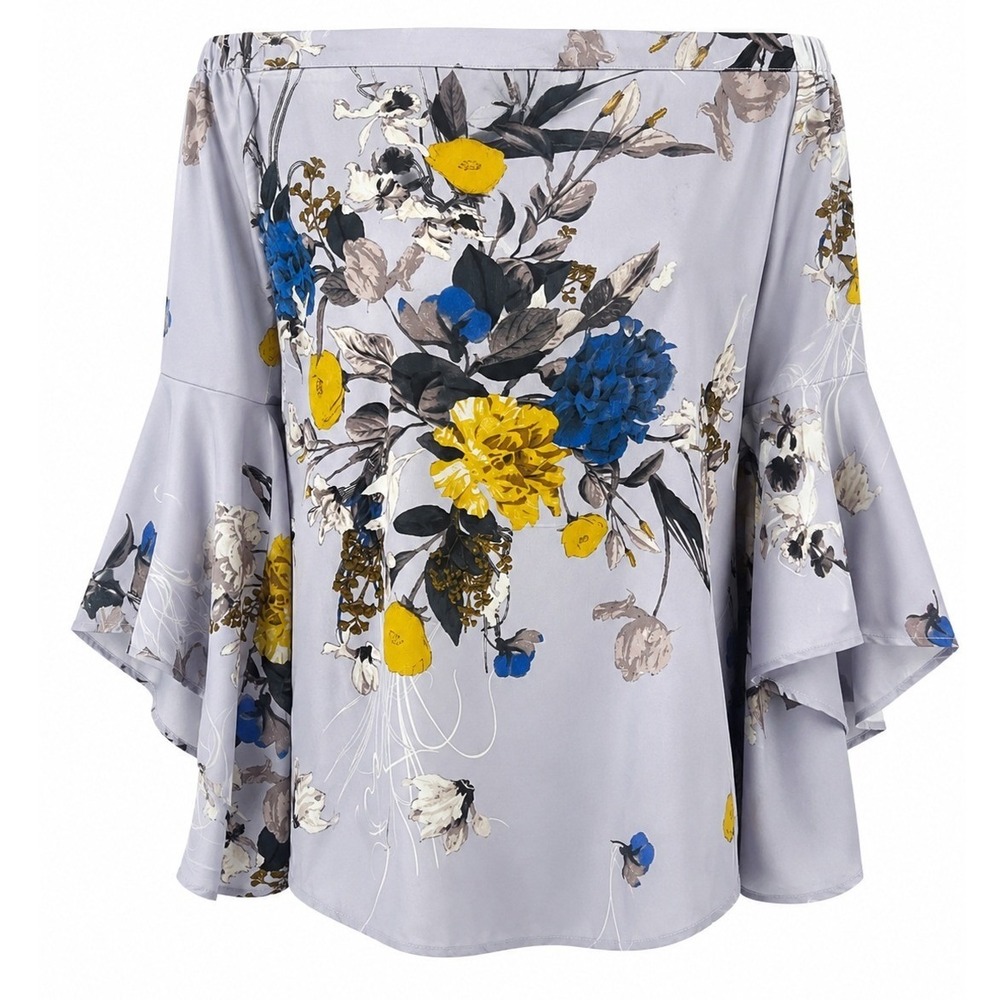 Chelsea28 New Lavender Floral Off Shoulder Bell Sleeve Blouse Size‎ M Nordstrom